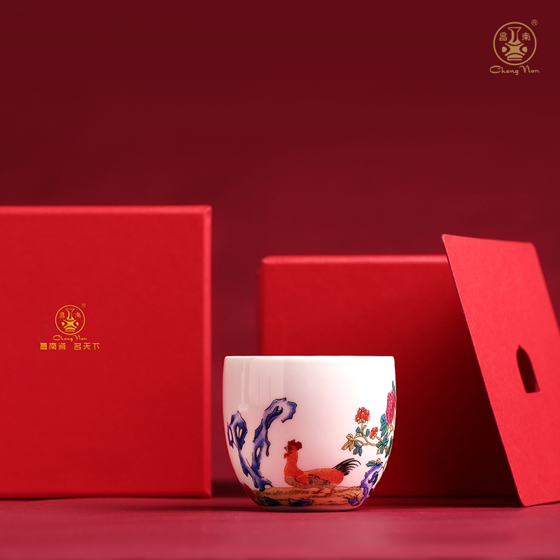 Chang south of jingdezhen ceramic cylinder cup chicken imitation the qing qianlong famille rose porcelain cup sample tea cup cup single CPU kung fu master