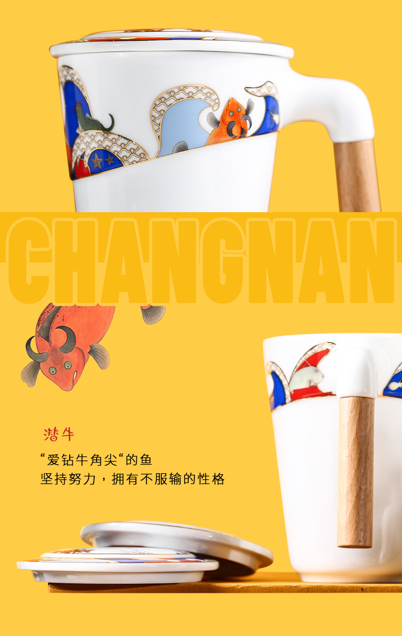 Chang south palace wen gen sea place wrong figure ceramic picking cups a mark cup for cup with cover with a gift
