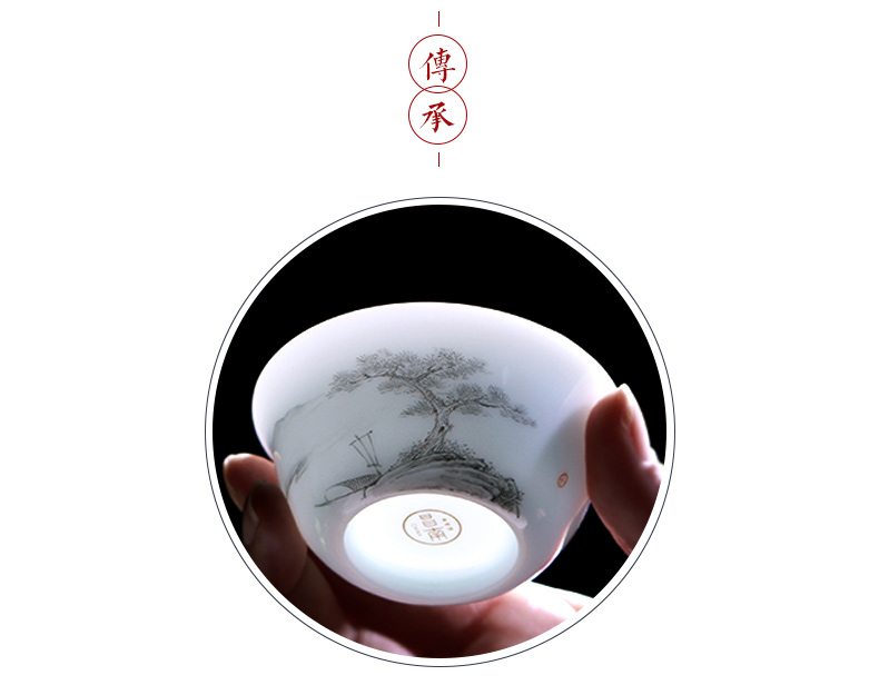 Prosperous south jingdezhen ceramic masters cup kung fu tea cups sample tea cup hand - made of pu - erh tea cup personal cup single CPU