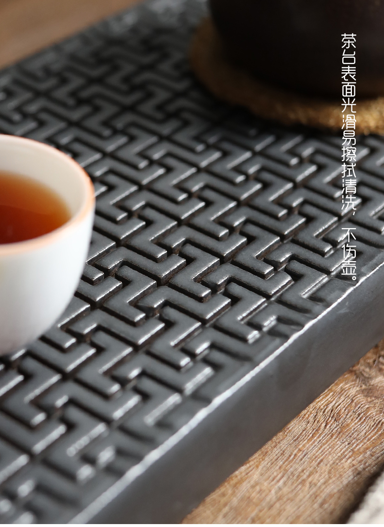 Drainage tea tray, shadow home ceramic rectangle dry mercifully tea one - piece dry wet amphibious contracted restoring ancient ways