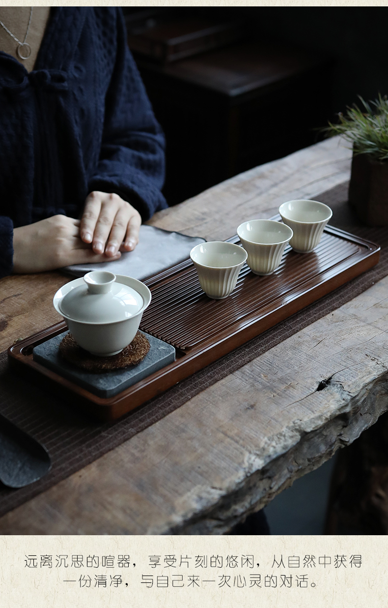 Shadow weight bamboo sharply stone tea tray was whole tablet household contracted drainage Japanese dry plate of solid wood, small tea table