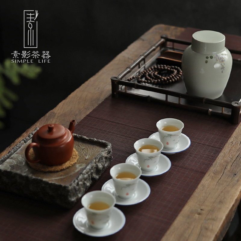 Plain film white porcelain seal tea pot, charge storage tank bulk pu 'er tea POTS hand - made warehouse moistureproof