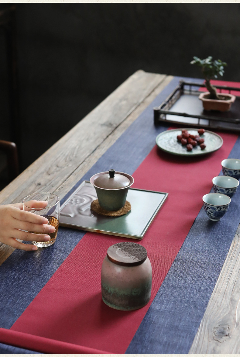 Restoring ancient ways, shadow pot bearing small dry mercifully iridescence home tea tray was practical Japanese ceramic up tray mat the teapot