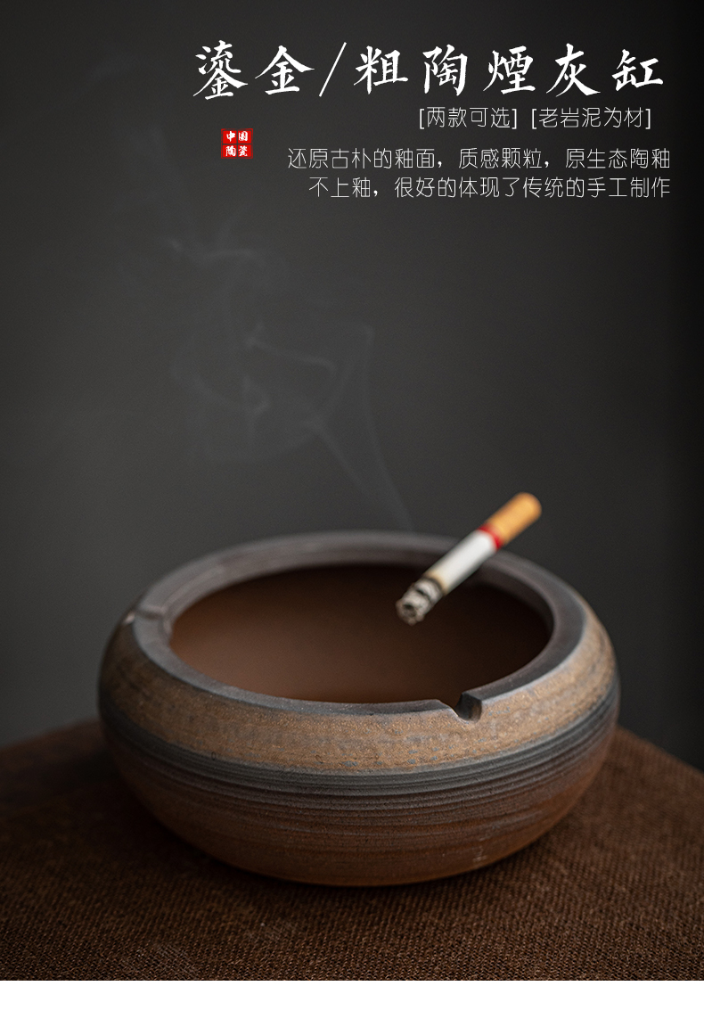 Plain film creative large heavy ashtray retro move old rock, ceramic ashtray home sitting room office