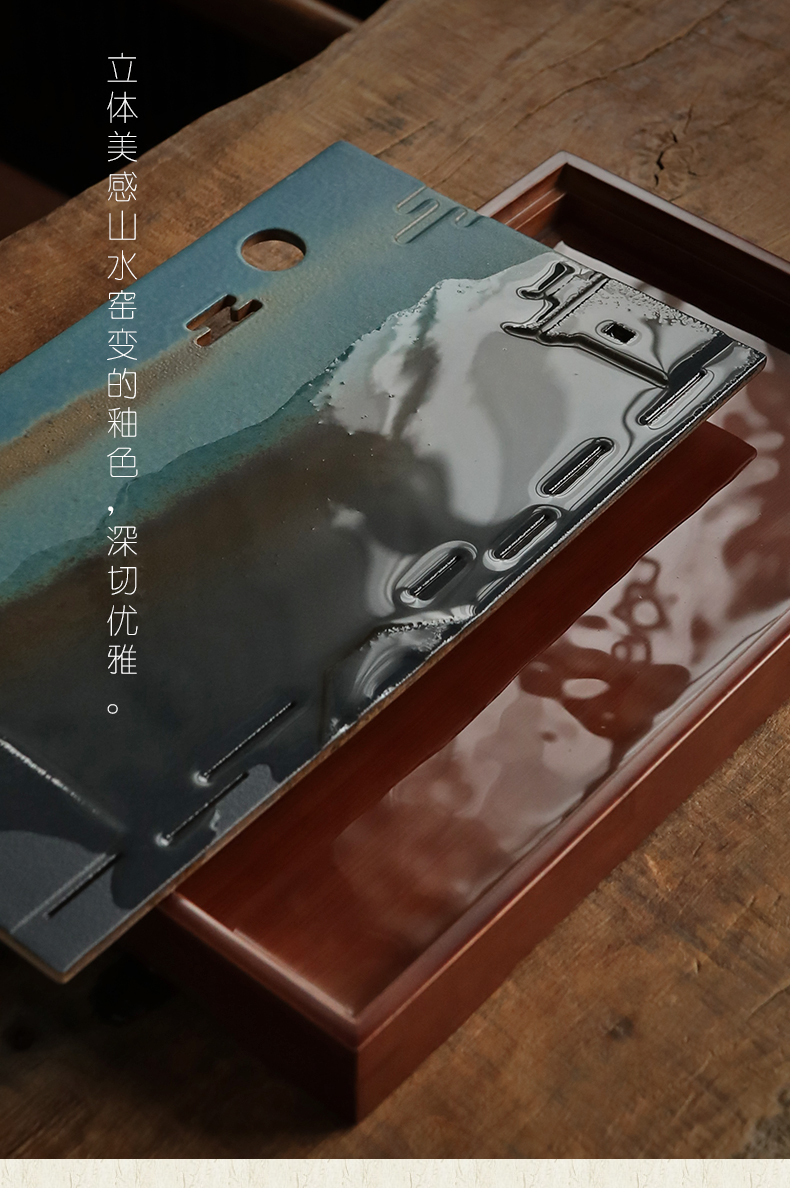 Restoring ancient ways, shadow home tea tray square water dish bamboo kung fu tea set dry tea table up ceramic disk