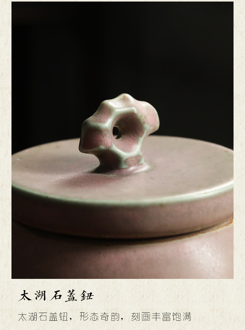 Plain film caddy fixings ceramic Japanese household seal pot variable moisture restoring ancient ways of tea warehouse storage tanks super