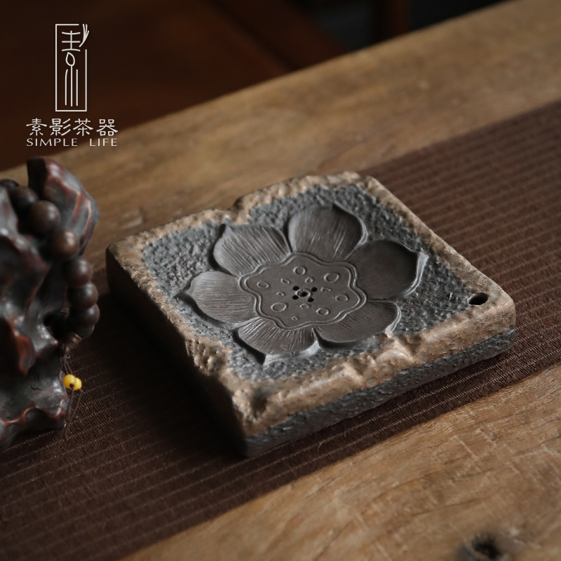 Plain film of household small dry terms Taiwan I and contracted coarse pottery tea tray zen ceramic saucer of primitive simplicity pot of 12 water type