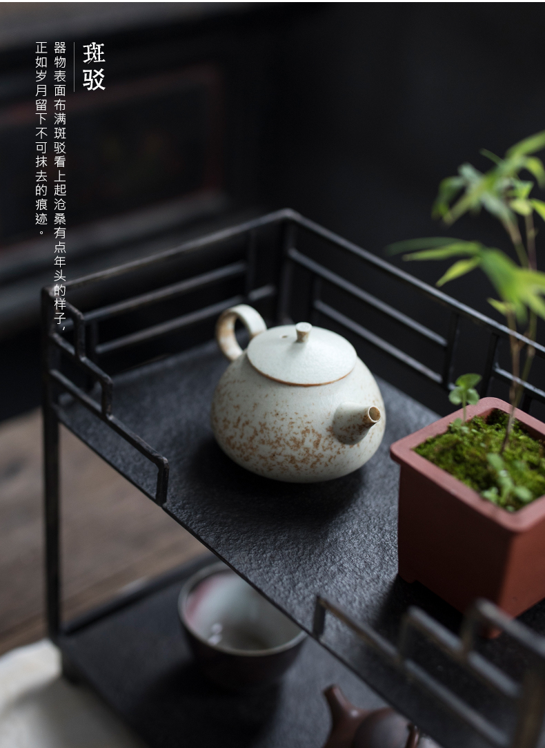 Element shadow manually restoring ancient ways, wrought iron tea stall, the tea taking to receive iron shelf natural history shelf rack tea sitting room adornment