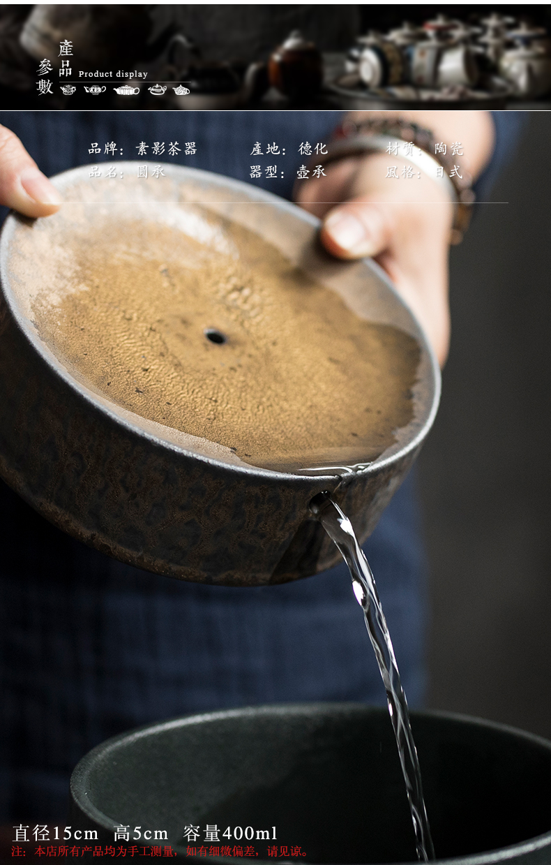 Plain film dry mercifully pot bearing gold coarse pottery round 12 water type mini pot of checking restoring ancient ways round pot pad