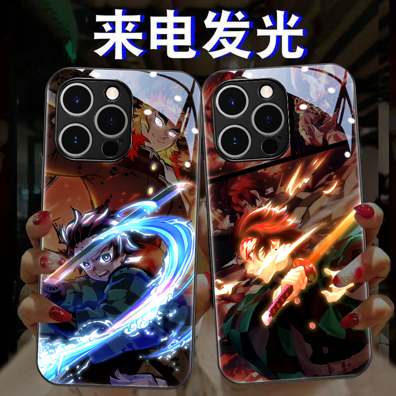 Demon Slayer iPhone 14 Pro Max Phone Case New Model for Men iPhone 16 Anime 17 Case 12 Glowing 11Pm Two-Dimensional 15 Japanese Style X Tanjiro Xr Zenitsu 13 Creative 8 Compatible Accessories XS