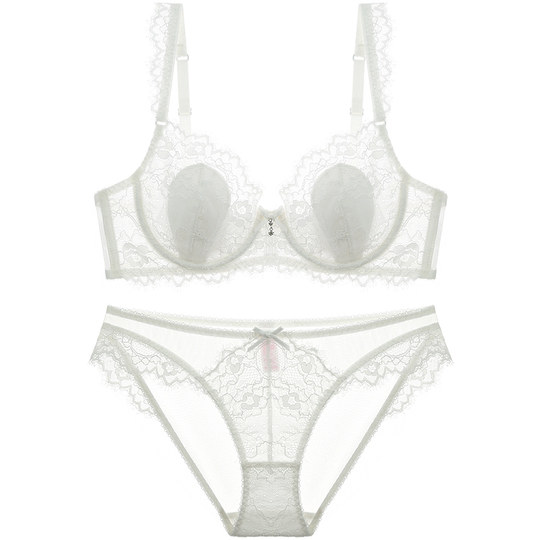 Victoria Bra Set, French Style, Ultra-Thin, Sexy, Breathable Lace, Makes Large Busts Appear Smaller, Red Zodiac Year Underwear for Women