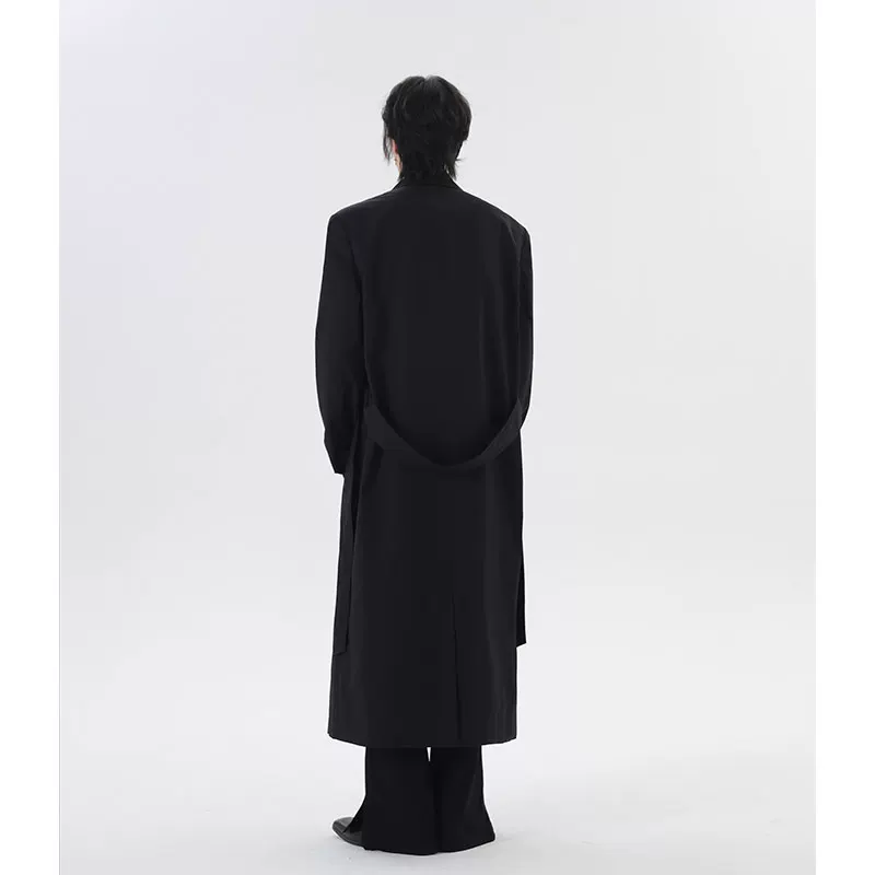Genuine black colored classic trench coat, custom-made