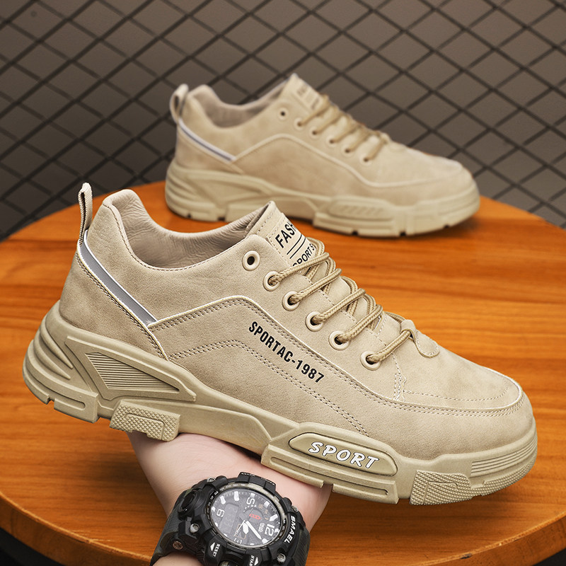 Giày nam mùa thu 2023 công trường mới chống trượt chống mài mòn Giày bảo hộ lao động leo núi ngoài trời Giày bốt Martin giày mũi sắt giày tĩnh điện