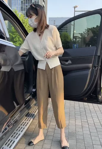 Трикотажный летний кардиган, тонкая футболка, короткий рукав, V-образный вырез, оверсайз, свободный крой