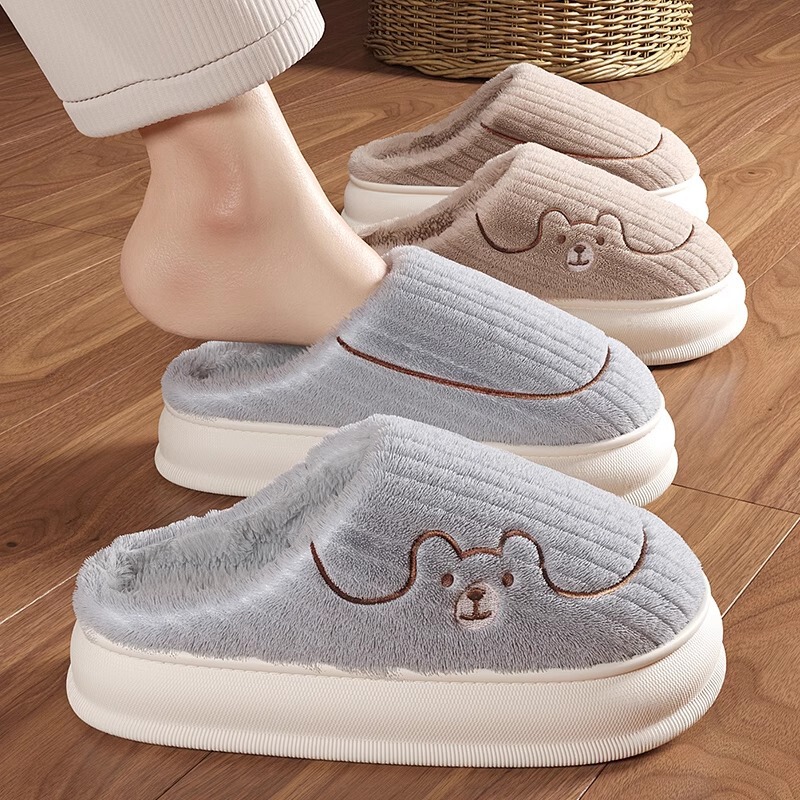 soft sole Cotton Slippers Men's Winter 2024 New Home Non-Slip Thick Soled Warm Stuffed Slippers Men's