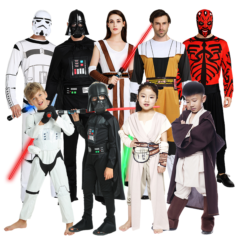 Halloween Star Wars Costume Adult Cosplay Jedi Warrior Clothes Vida White Soldiers Act Out Props