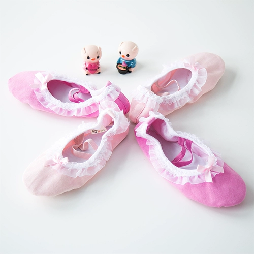 Детская обувь, танцующие балетки с бантиком, мягкая подошва