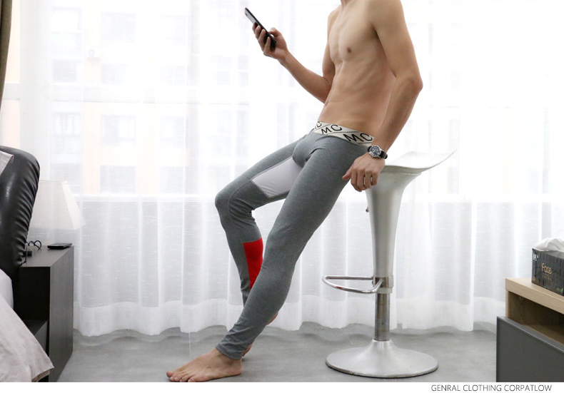 Quần mùa thu MENCCINO quần legging nam thể thao mỏng phần thoáng khí ấm áp quần thấp eo thời trang quần gợi cảm quần giữ nhiệt trẻ em
