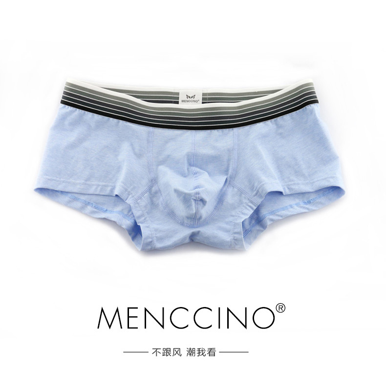 Đồ lót nam MENCCINO nam U lồi bó sát eo thấp cotton boxer thanh niên màu cotton Nhật Bản đồ lót nam dải đơn quan sip nam