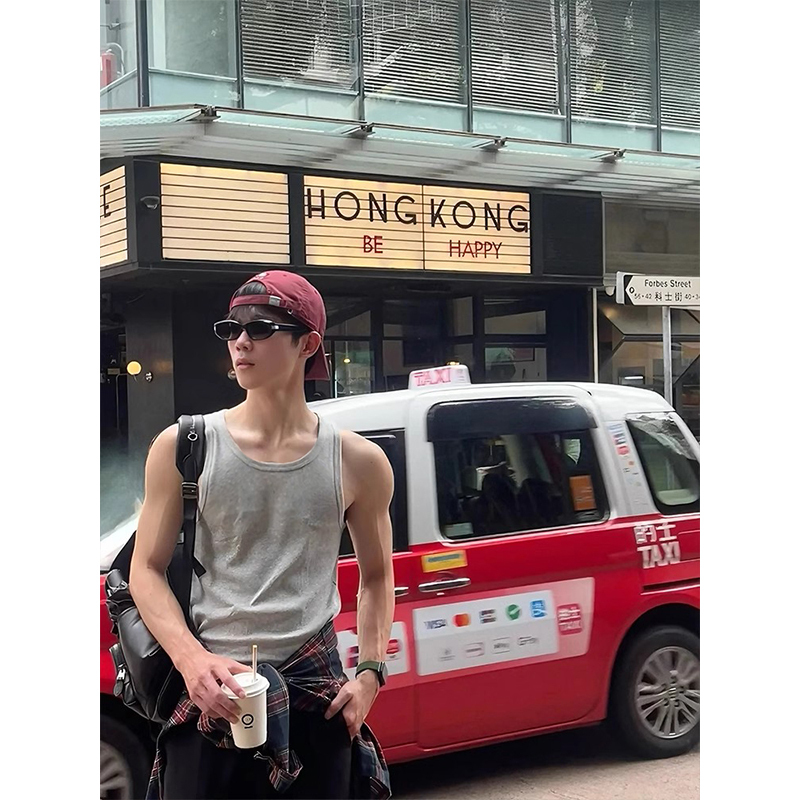 Men's Vest Summer 2026 New Style American Sports Fitness Sleeveless Short-Sleeve T-Shirt Undershirt