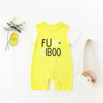 Baby summer short-sleeved clothes for children 3-6 months male baby thin newborn casual clothes