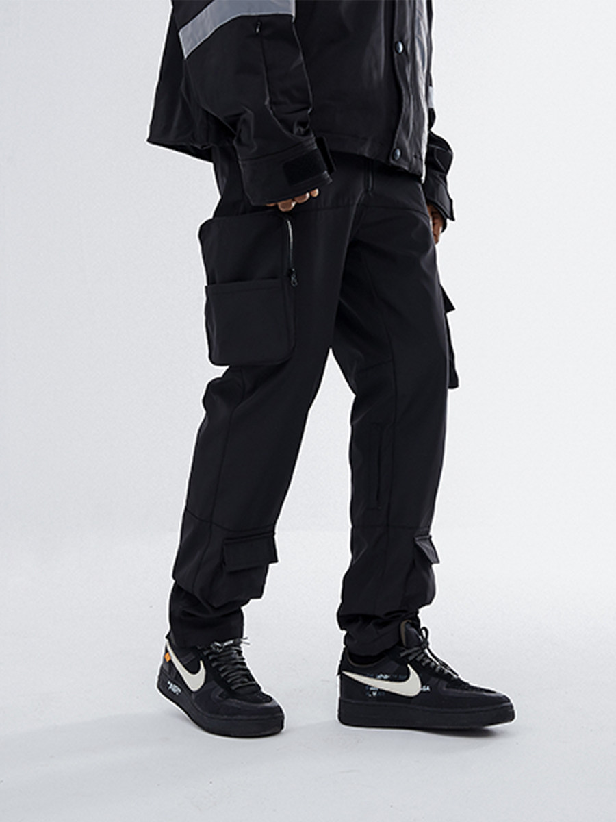 BONELESS 19AW composite nylon multi - pocket function straight tube loose working and casual trousers