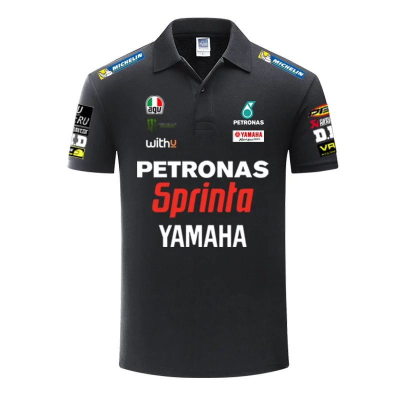 Polo летняя мужская футболка с короткими рукавами Valentino Rossi No. 46 для команды Yamaha racing костюм мотоцикла лацкан