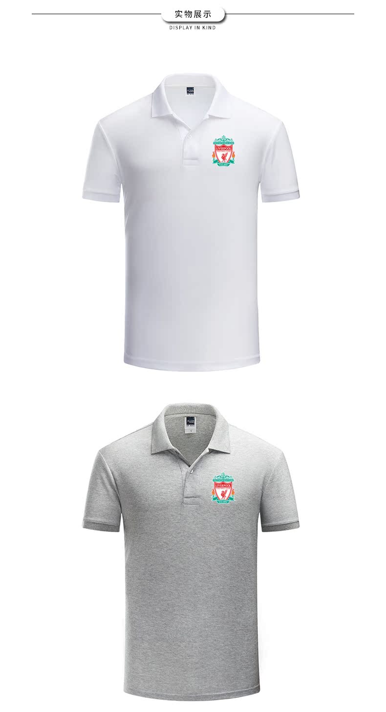 Liverpool Liverpool Club Đội ngũ huấn luyện bóng đá Áo thun nam vô địch Áo thun ngắn tay mùa hè - Polo áo polo