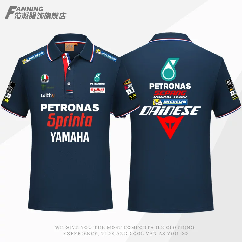 Polo летняя мужская футболка с короткими рукавами Valentino Rossi No. 46 для команды Yamaha racing костюм мотоцикла лацкан