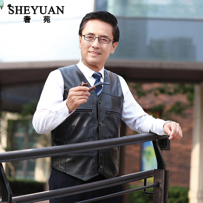 皮马甲冬季中老年保暖背心