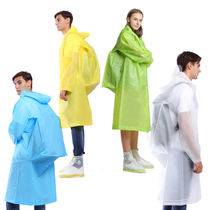 EVA raincoat frosted transparent long raincoat tourism female adult outdoor mens singles hiking Net red raincoat riding