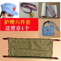 Red Army props cosplay stretcher backpack wooden medicine box kettle small school bag nurse doctor cos props