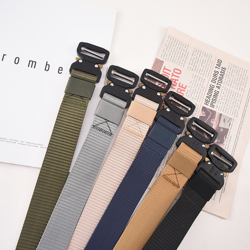 Canvas Belt Men's New Tactical Glasses Snake Buckle 100 Hitch Nylon Retro Durable Ins Wind Black Jeans Strap