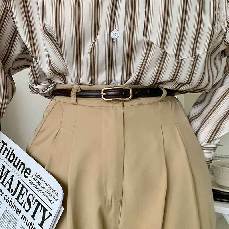 Rectangular Buckle Strap Slim Fit Slim Fit Young Man 100 Hitch Currents Ins West Dress Pants Belt Casual 2022 New