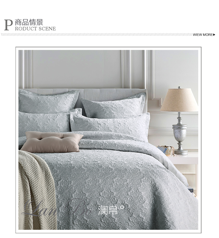 Biệt thự cao cấp mô hình phòng ngủ trải giường đôi châu Âu quilting bởi bông trải giường dày tấm bông chăn 2 thảm lông trải giường ngủ