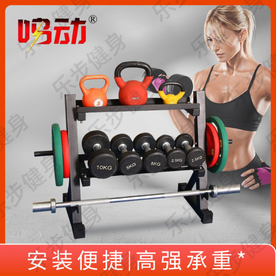 Multi-Functional Dumbbell Rack for Home Use, 2-Tier Dumbbell Rack, Double-Layer Dumbbell Rack, Kettlebell Rack, Barbell Plate Rack, Barbell Rack