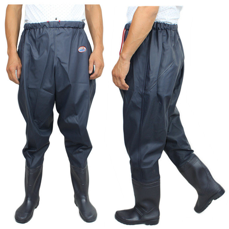 Waist-length waders for fishing, thickened one-piece waterproof trousers with boots, fishing shoes for men and women, high rain boots, wading shoes