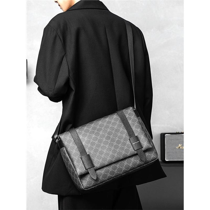 Lv Z2025 New Men's Messenger Bag Shoulder Bag Trendy Men's Bag Plaid Bag Commuter Crossbody Bag Casual Backpack