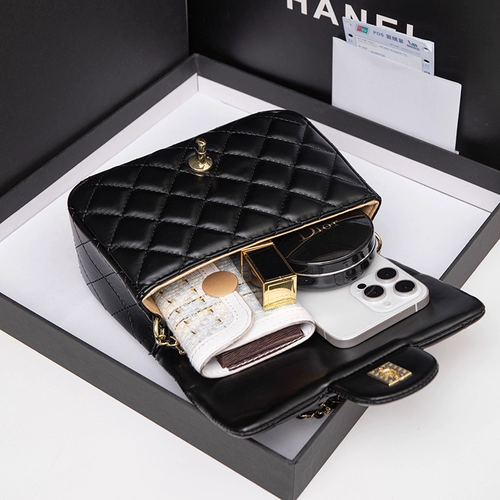 Сумка через плечо, цепь, сумка на одно плечо, Гонконг, из натуральной кожи, в стиле Шанель, на цепочке