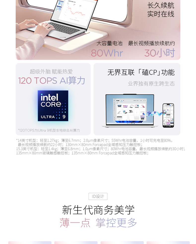 ThinkPad X9 Aura 酷睿 Ultra7 精英商务本 AI元启版 74CD插图7