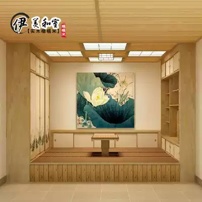 Shanghai Japanese-style tatami custom integrated bed wardrobe integrated lattice door sliding door solid wood tatami floor Nanjing