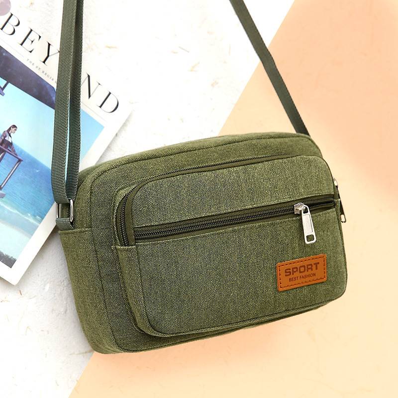 Multi-Layer Canvas Crossbody Wallet for Women Doing Business at the Market, Shoulder Bag for Cashiers, Men's Night Market Wallet