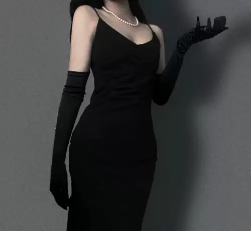 Ретро черные перчатки, длинные нарукавники, комплект, свадебное платье, ципао, защита от солнца