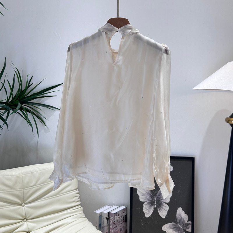 Shenzhen Nanyou 26 Autumn Exquisite French Style Gentle Bow Ribbon Shirt for Women White Puff Sleeve Elegant Top Shenzhen Nanyou 26 Autumn Exquisite French Style Gentle Bow Ribbon Shirt for Women White Puff Sleeve Elegant Top