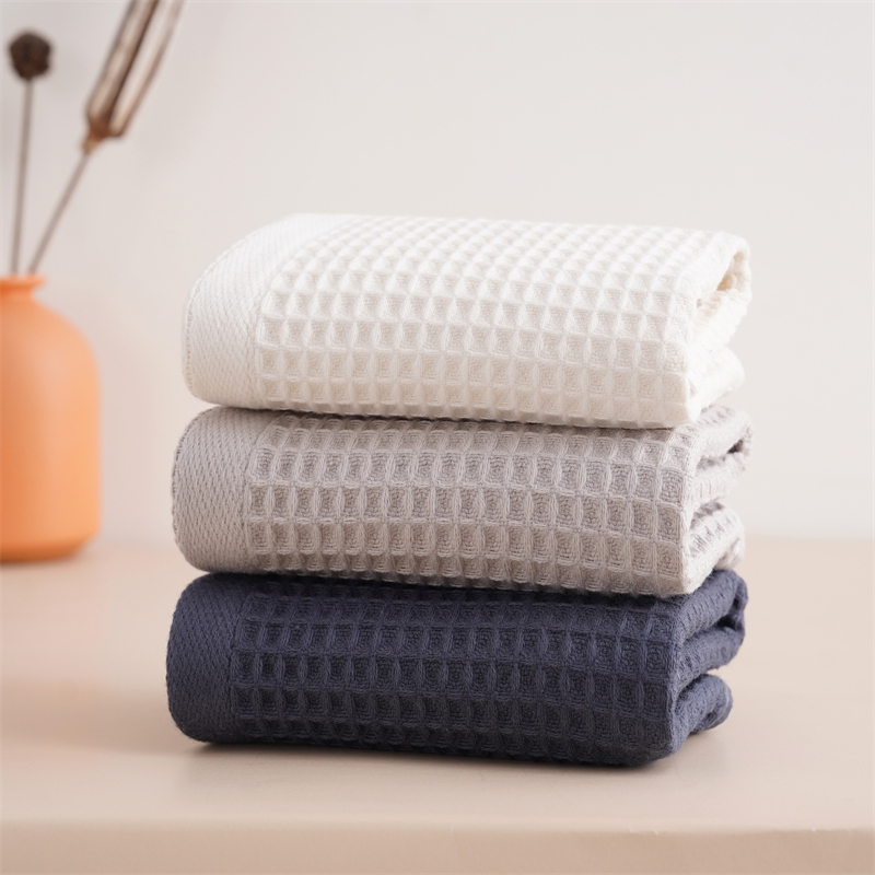 Japanese-Style Simple Waffle-Pattern Pure Cotton Towel, Absorbent and Lint-Free, Unisex Gauze Towel for Adults and Children, Face Towel Japanese-Style Simple Waffle-Pattern Pure Cotton Towel, Absorbent and Lint-Free, Unisex Gauze Towel for Adults and Children, Face Towel
