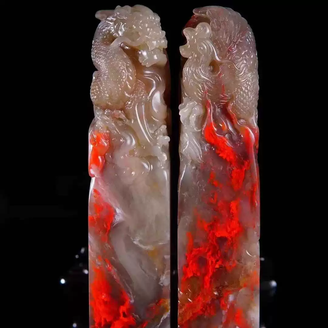 寿山石印章田黄石章料鸡血石章料印章石料书法姓名章篆刻章料证书