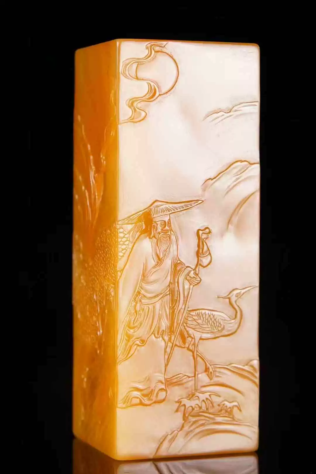 寿山石田黄薄意雕刻印章与山水摆件篆刻收藏-Taobao-Tmall