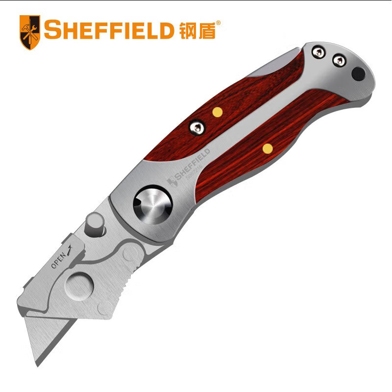 [USD 32.21] Steel shield folding large blade of american knives, paper