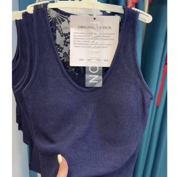 Feiziji 3016 back lace hollow camisole women's early autumn new all-in-one with breast pads sexy back beautiful