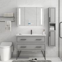 Light luxury bathroom cabinet combination smart mirror cabinet Nordic bathroom floor-standing washbasin toilet wash table